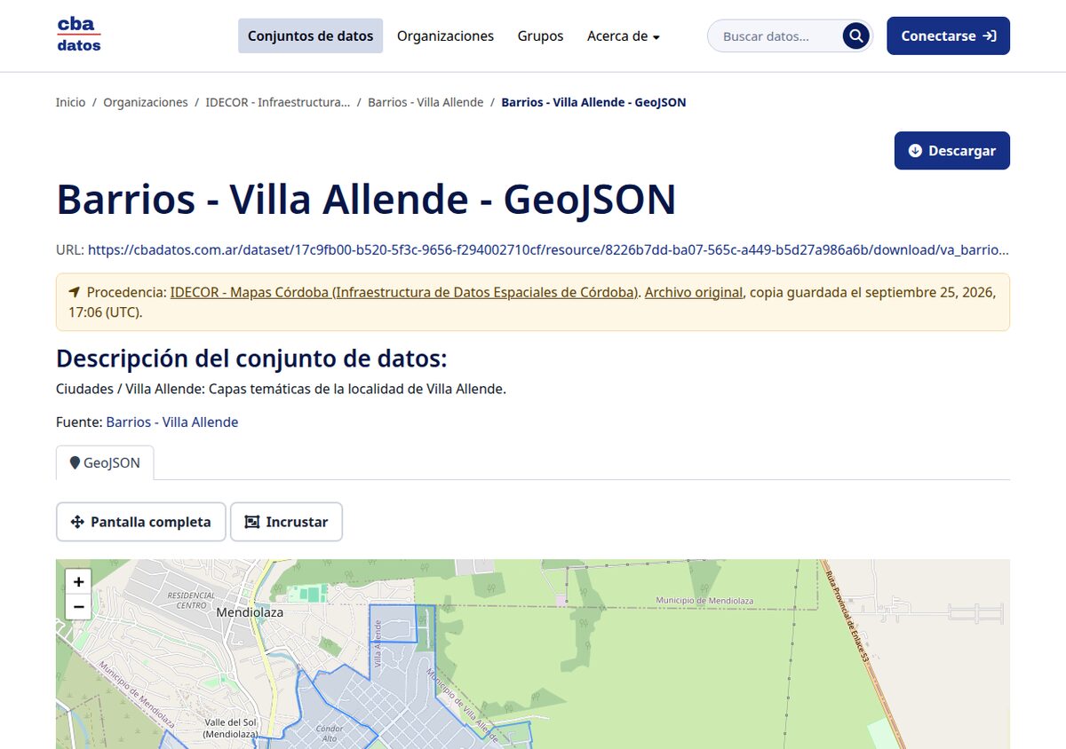 Barrios de Villa Allende, desde IDECOR