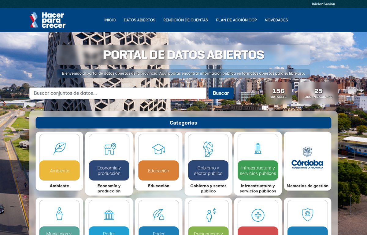Portal de datos abiertos de la Provincia de Córdoba