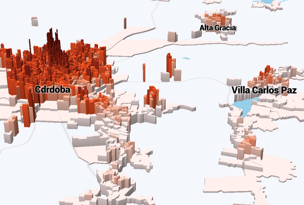 Córdoba en el mapa de densidad